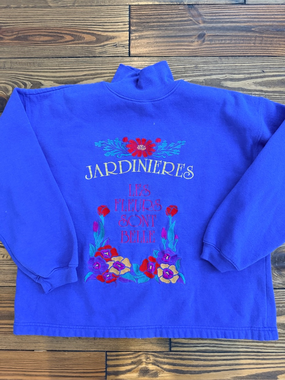 Royal Blue Embroidered Kids Pullover Jacket